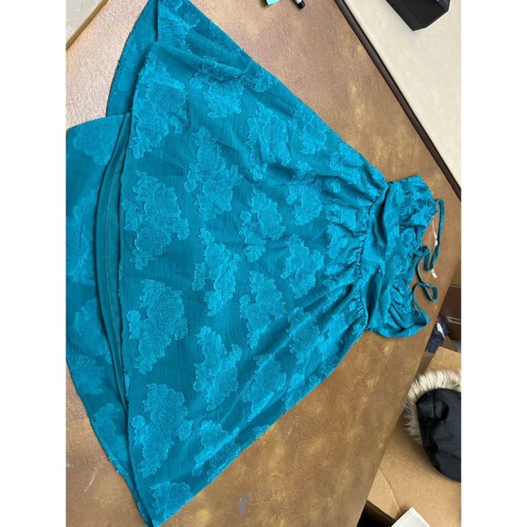 Women's Midi Cloud Embroidered Sleeve-Less Dress - Wild Fable Teal XS - Picture 3 of 8